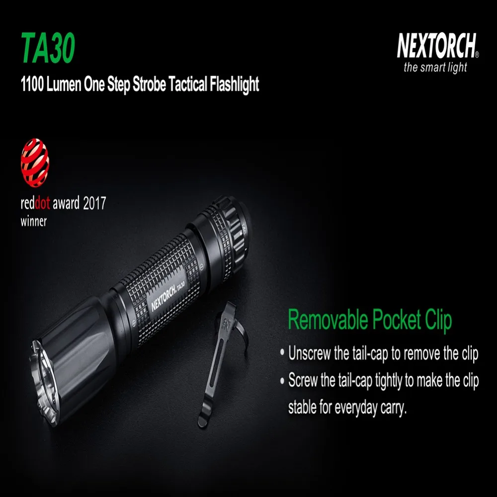 NEXTORCH 1100 Люмен светодиодный тактический фонарь 18650 батарея ультраяркая, перезаряжаемая водонепроницаемая военная полиция фонарик