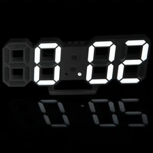 Современный цифровой 3D светодиодный настенный будильник часы повтора с 12/24 часом отображения даты времени Цельсия ночник для гостиной