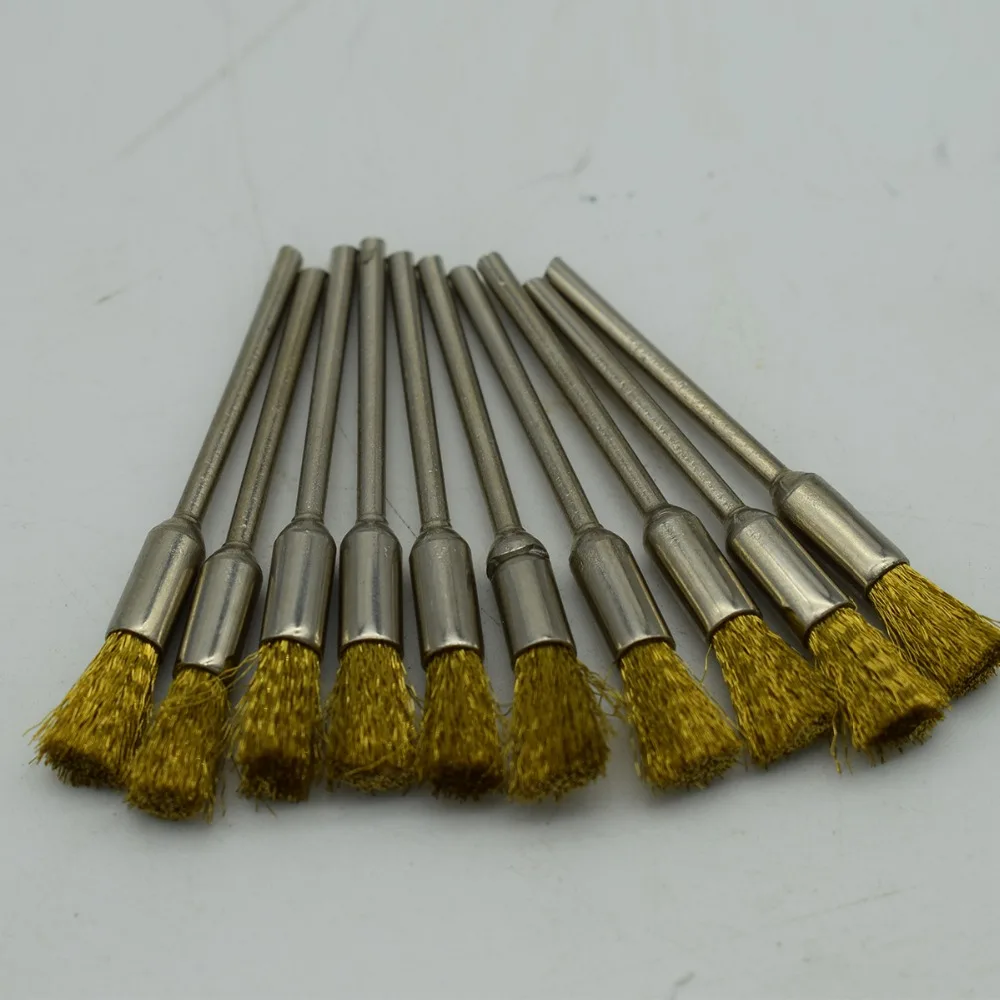 Buy 50pcs Brass Steel Wire Brush for Dremel Rotary