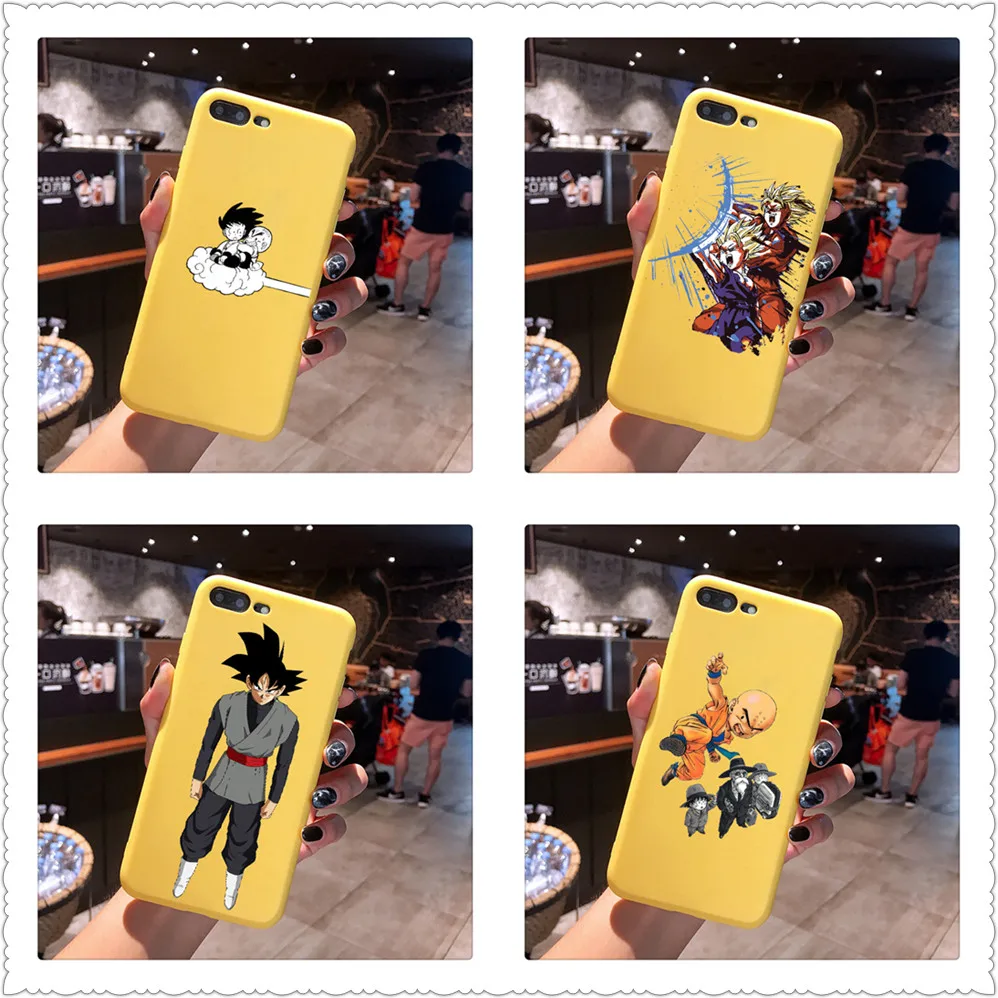 Dragon Ball Z Super DBZ Goku Fashion Coque Candy Color TPU Case phone For iphoneX 7 8 XS XR XSMAX Goku and Roshi Red White Cover