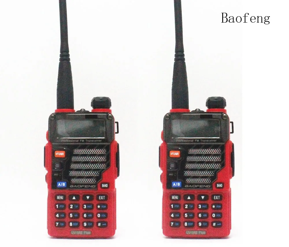 2-PCS Новый BAOFENG UV-5RE + Плюс двухстороннее радио Красный двухдиапазонный любительский Walkie Talkie 136-174 и 400 -520 мГц радио с бесплатной доставкой