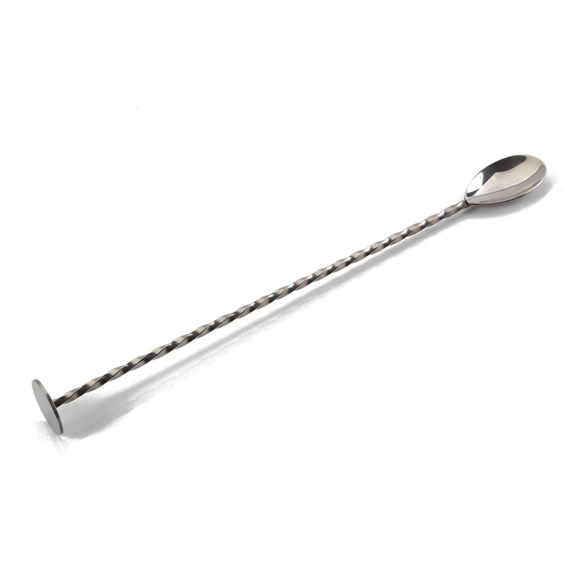 Premium 27cm Stainless Steel Muddler Bar Spoon / Drink Mixing Spoons / Bartender Tools Stick Cocktail Spoon Stirrer
