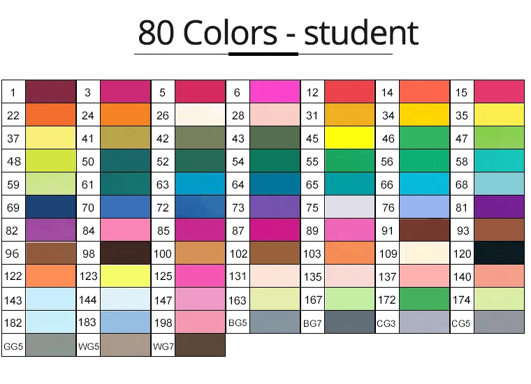 Touchfive 30/40/60/80 Цвета искусство маркеры набор Dual Head рисунок пером студент живописи дизайн аниме цвет маркером товары для рукоделия - Цвет: 80 Colors - Student