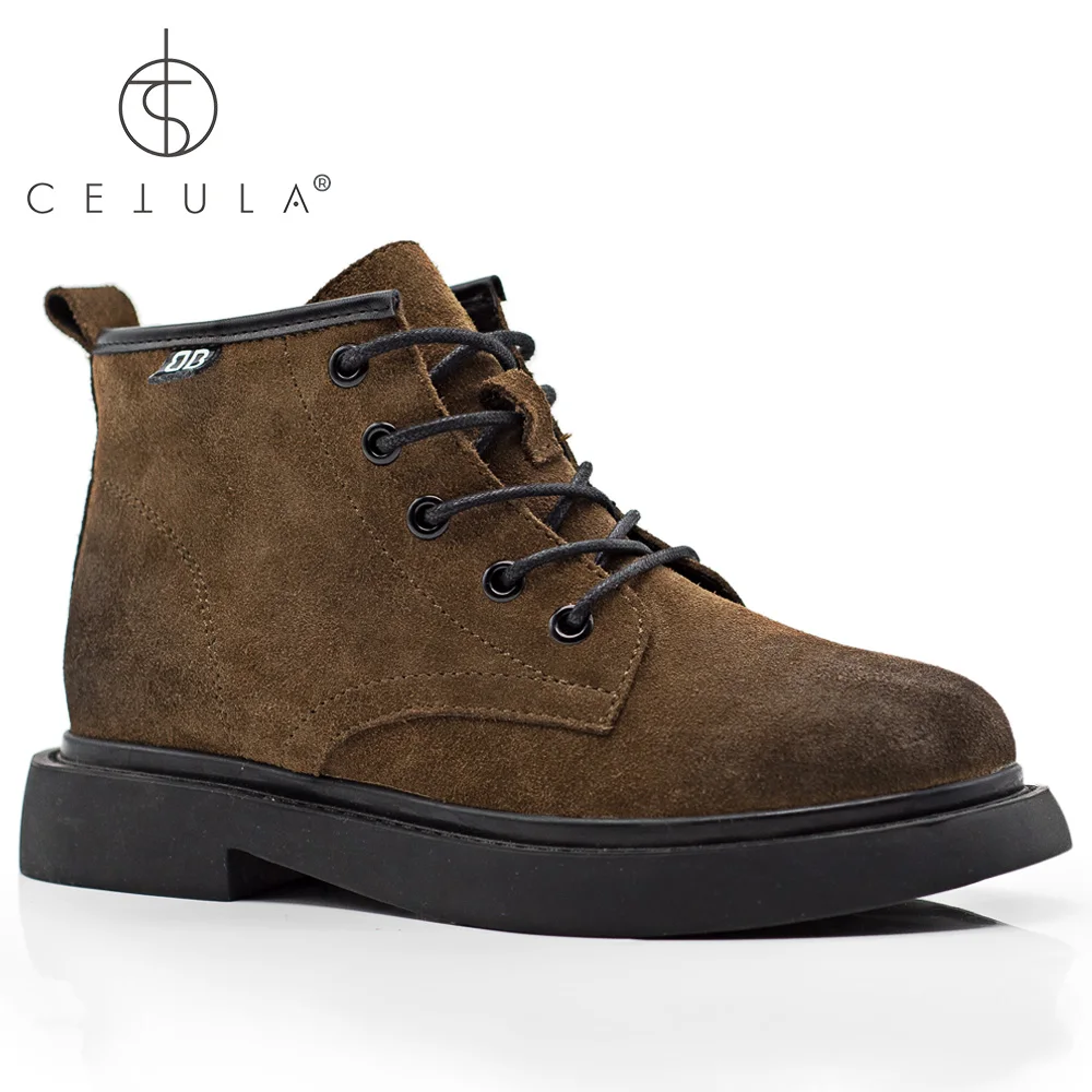 

@Cetula 2018 Handcrafted Traditional Lace-up Quilted Effect Finished Suede Hi-top Women Chukka Boots ft. Stitching Outsole