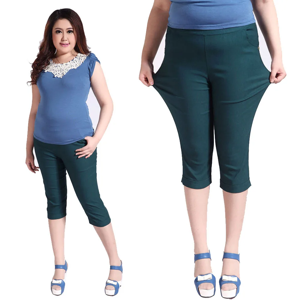 extra large plus size 3xl 6xl women casual cotton high waist elastic large pants size