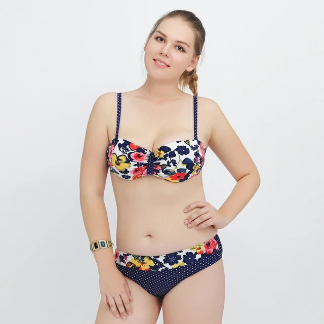 2017 Plus Size Swimsuit Big Bra Swimming Suit for Women Large Size