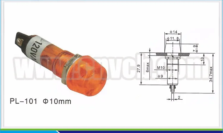 ZS25 Abbeycon электрическая духовка 10 мм монтаж dia индикатор 12 В 24 В Пилот Индикатор