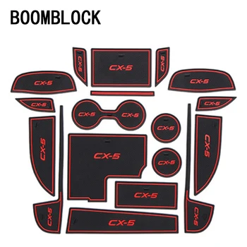 

1set Car cup mat door gate slot pad Interior decoration accessory for Mazda CX-5 2018 Accessories Mazda CX5 2013 2014 2015 2017