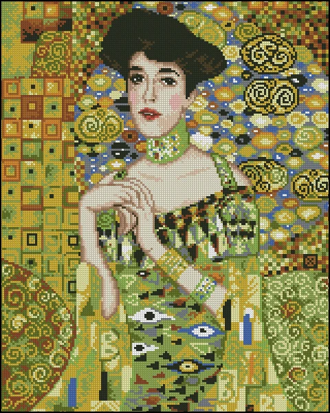 cs-2055 Cross Stitch Kit Elegant lady Woman Girl Beauty Elegance gustav klimt