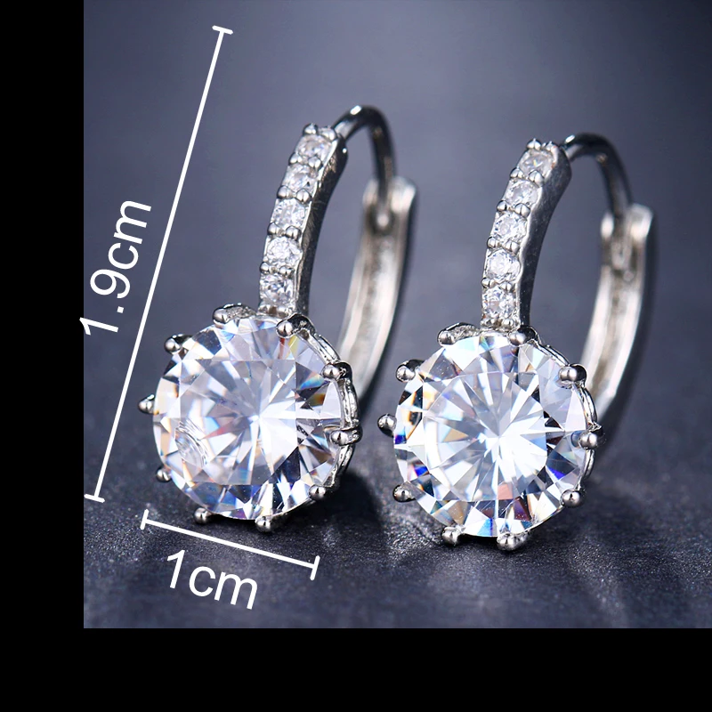 Женские серьги гвоздики с фианитами 10 цветов|fashion stud earrings|stud earringsstud earrings wholesale |
