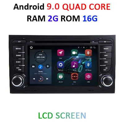 Android 9,0 DSP 4G 64G gps радио для Audi A4 B6 B7 S4 B7 B6 RS4 B7 SEAT Exeo 8 CORE/4 CORE 2 DIN DVD плеер ips экран wifi BT - Цвет: 9.0 2G 16G LCD