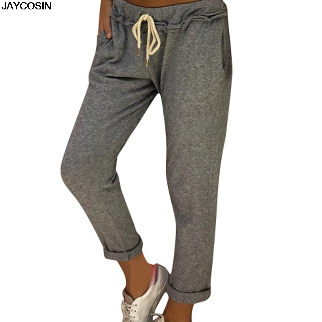 

JAYCOSIN pants summer Women's Casual Style Long Leggings Loose Sports Pants Long Jogging Pants Mid Waist Pant hot sale 9515