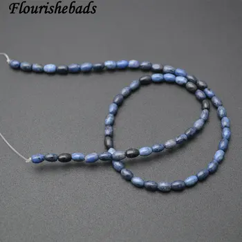 

4x6mm Natural Blue Dumortierite Stone Barrel Tube Rice Shape Loose Beads
