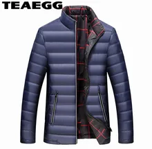 TEAEGG 90% White Duck Down Parka Mens Down Winter Coats Warm Mens Jackets Plus Size 6XL 7XL Stand Collar Man Down Jacket AL708