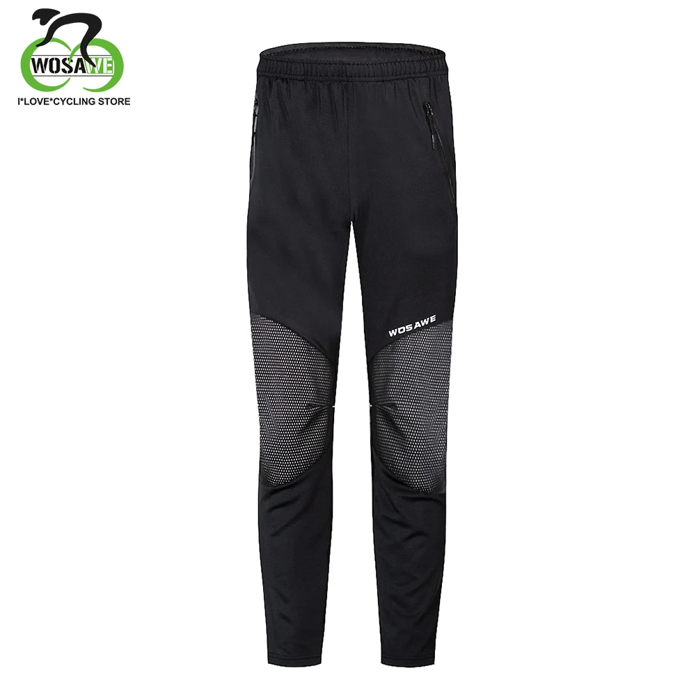 

WOSAWE Winter Autumn Cycling Pants Men Fleece Sport Reflective Trousers Keep Warm Thermal Riding Bicycle Bike Mtb Pants