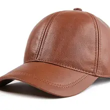 Мужская шапка из натуральной коровьей кожи с регулируемым размером, Мужская Спортивная Кепка из натуральной кожи, бейсболка s TB398