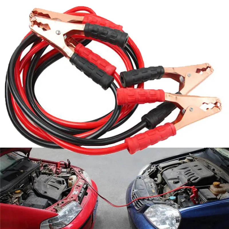 

Black Red 2M 500AMP Copper Wire Auto Battery Line Emergency Cable Line Cable Clip Power Charging Jump Start Leads
