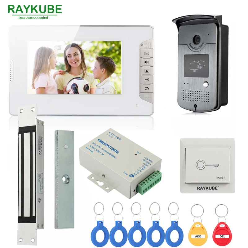 RAYKUBE Wired Video Door Phone With 280kg Lock Inset
