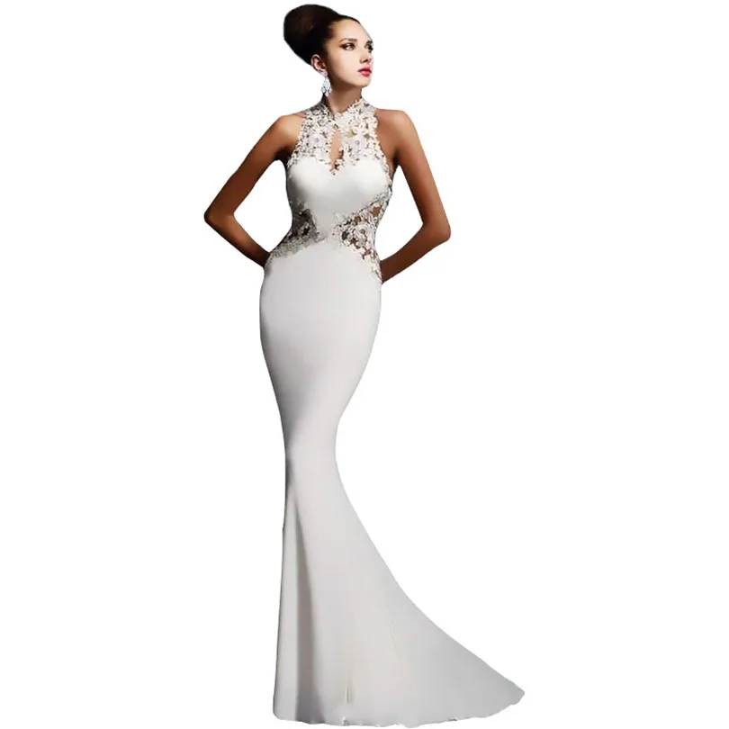 

Women Summer Dresses 2019 Mosaic Sleeveless Sexy off shoulder package Hip Fishtail maxi Dress Vestidos Dropshipping NS00564