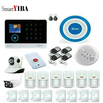 

SmartYIBA APP Control Home Alarm 433MHz Wireless WIFI 3G Alarm+Smoke Sensor Baby Monitor Ip Camera Surveillance SOS Panic Alarm