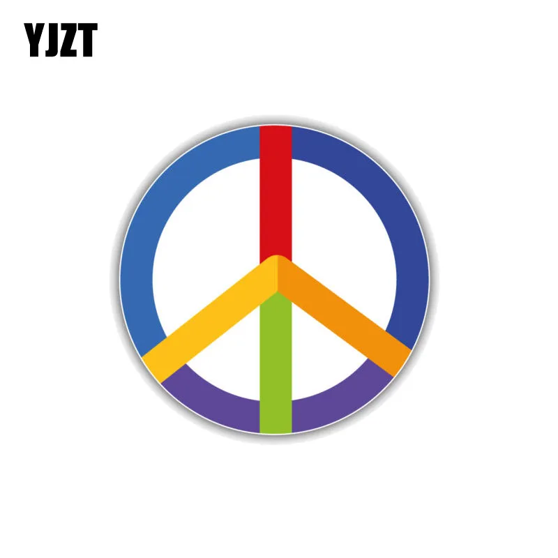 

YJZT 11CM*11CM Car Reflective Peace Gay Rainbow Stickers PVC Decorate Decal 12-0960
