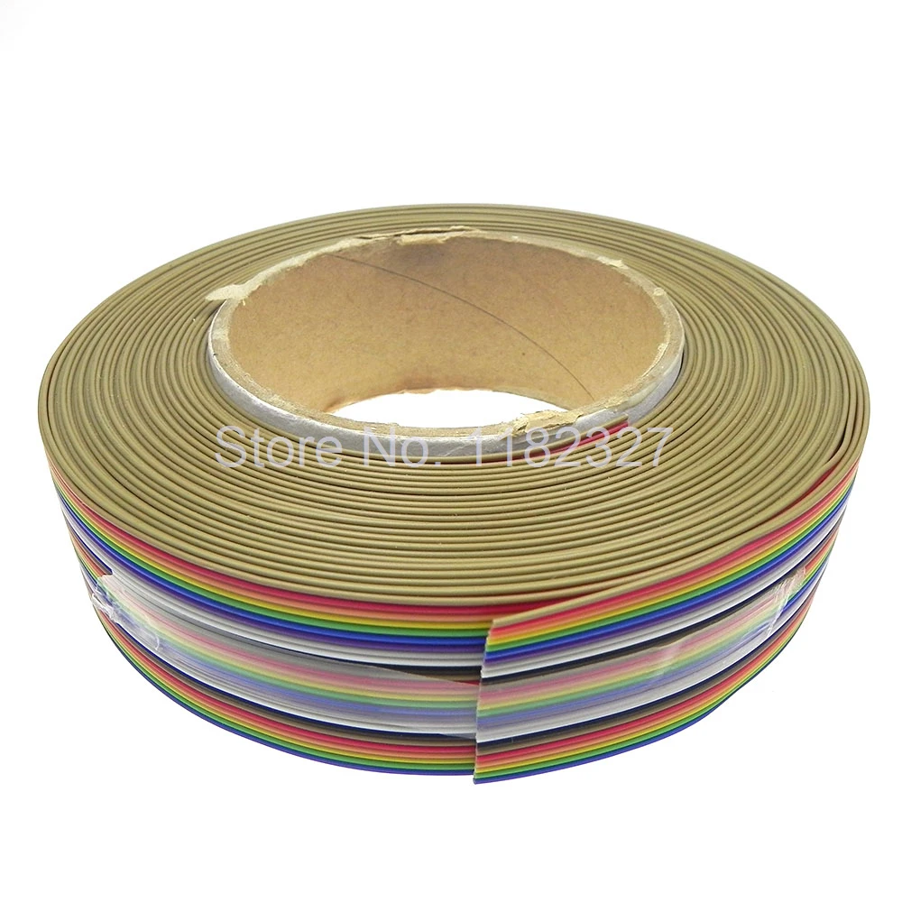 

(10 meters/lot) 1.0mm Spacing Pitch 26Pin Flat Color Rainbow Ribbon Cable Wiring Wire