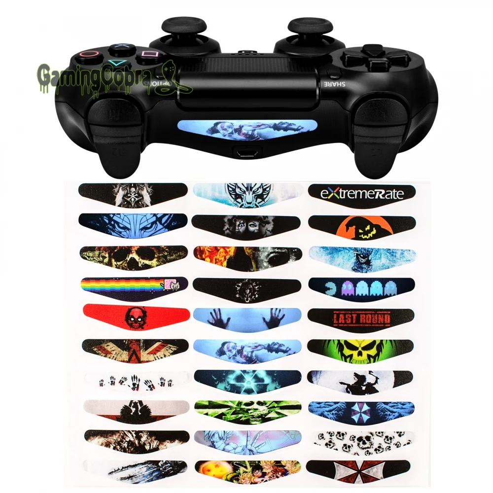 

30 PCS Decoration Led Light Bar Skin Stickers Cover Decal for PS4 Slim Pro Controller