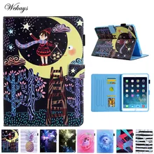 Case For New 2017 2018 iPad 9.7 inch Air 2 Air 1 Soft silicone Cartoon Butterfly Cat Function Stand Flip Leather Cover Coque