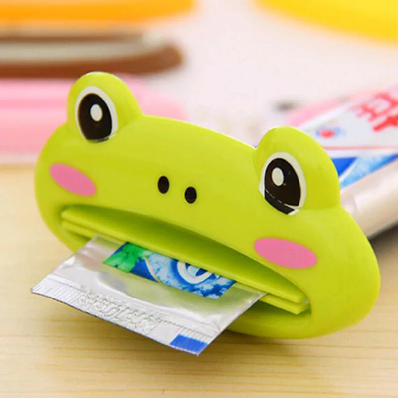 

2pcs/lot Tube Rolling Holder Squeezer Easy Cartoon Toothpaste Dispenser Toothbrush Holders Lovely Animal Tube