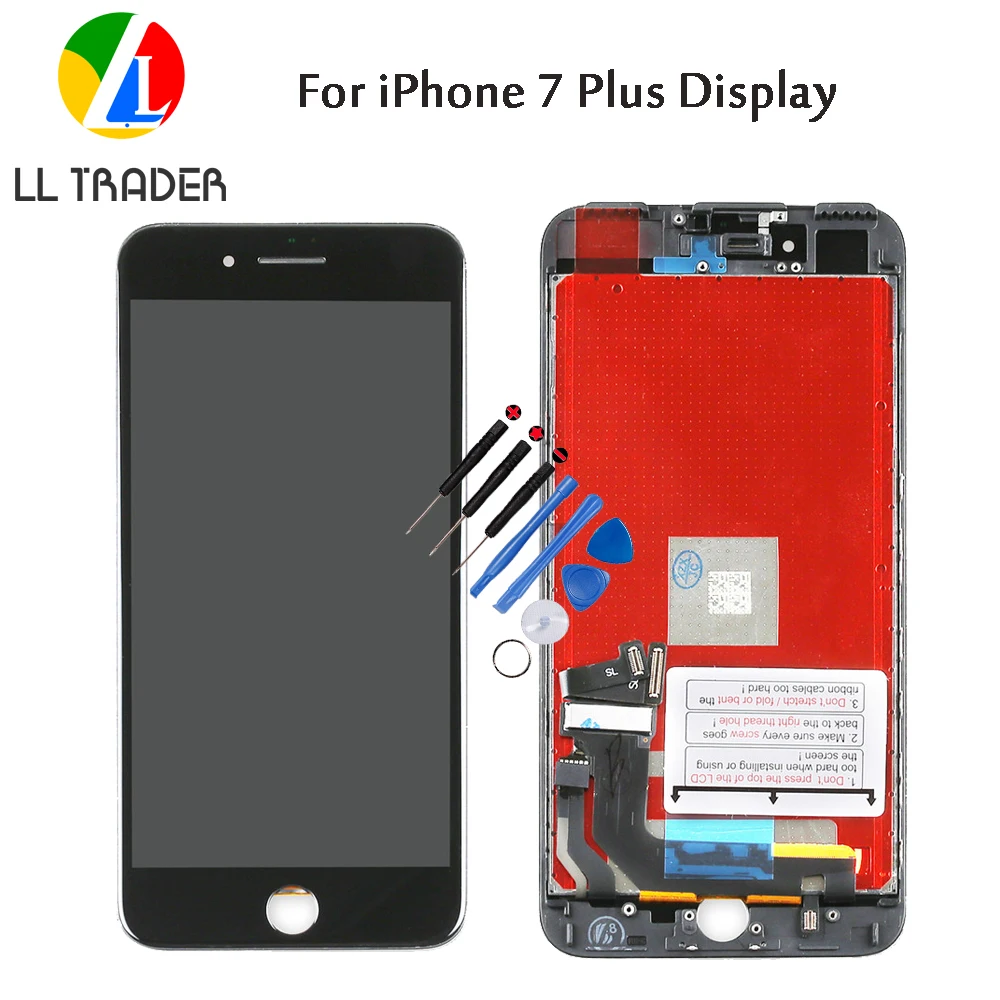 

LL TRADER Black AAA Pantalla for iPhone 7 Plus LCD Display Digitizer Touch Screen Assembly Replacement Part No Dead Pixel+Tools