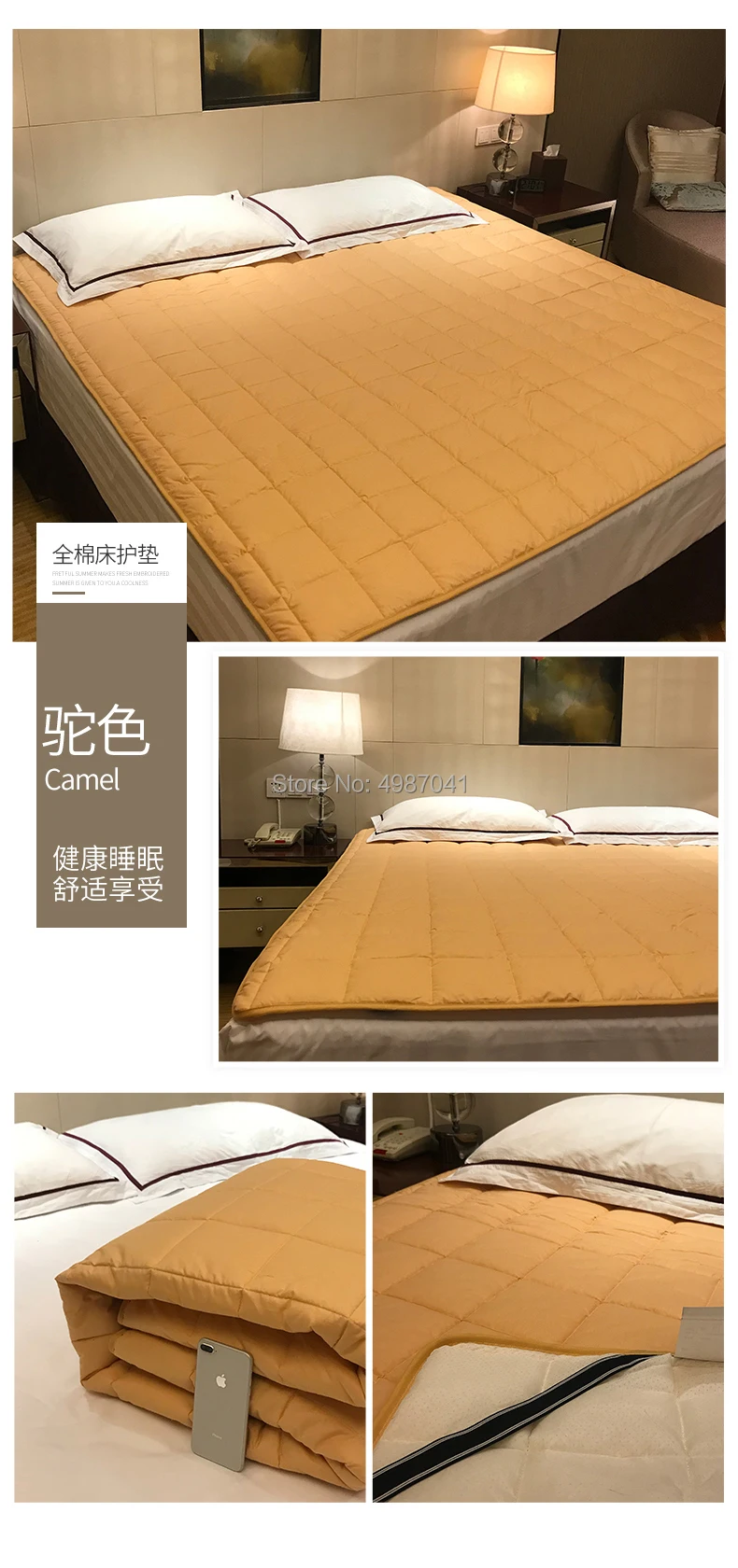 Матрас из хлопка с эффектом потертости, мягкие, удобные, дышащие, одноцветные Матрасы для кровати, дизайн из четырех углов, эластичный пояс