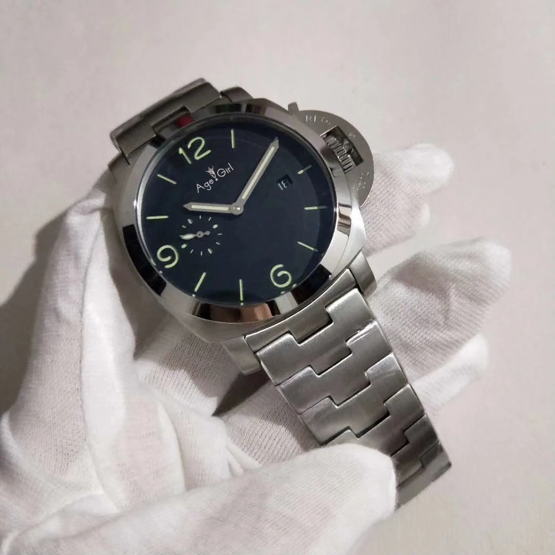 

Luxury Brand New Men Automatic Mechanical Sapphire Stainless Steel Watches Silver Black Luminous 3 Days Sports Watches 44mm