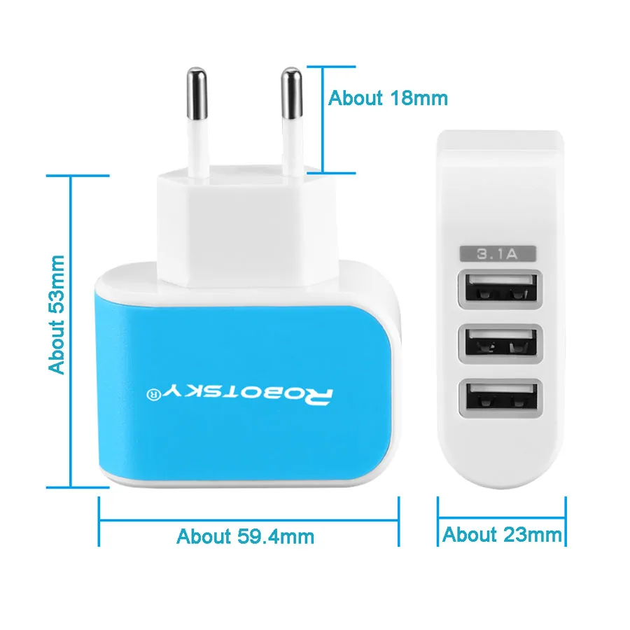 3 Порты и разъёмы телефон Зарядное устройство Универсальный USB зарядка Портативный ЕС-разъем, для поездок настенный адаптер зарядного устройства для iphone samsung смарт-телефон ipad Tablet