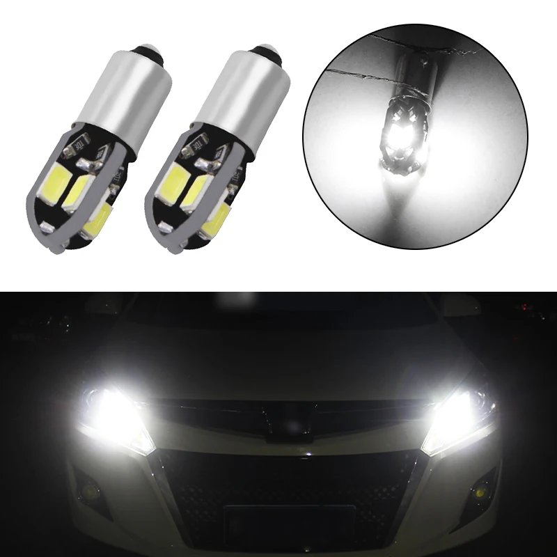 Автомобильные светодиодные лампы 2 шт./лот BA9S T4W 8 SMD 5730 боковые габаритные огни для
