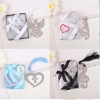 

20pcs/lot Can Mix Bookmark Wedding Favors and Gifts Metal Book Sign Party Favor Bookmarks for Baby Shower Favor De Fiesta