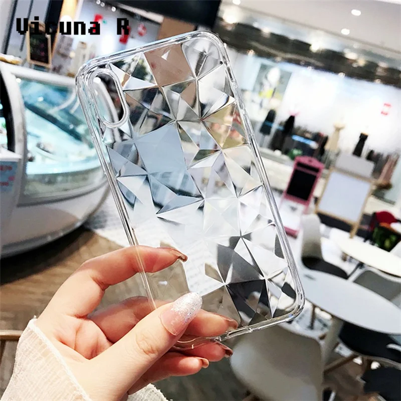Fashion Diamond Texture Phone Cases For iPhone 7 Case Transparent Silicone Cover X XR XS MAX 6 6S 8 Plus Capa |