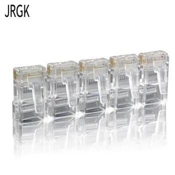 

JRGK 100pcs Cat5 Cat6 Connector RJ45 Connector RJ45 Cat6 Network Cable Plug Unshielded 8 Pin Modular UTP Terminals Nonporous