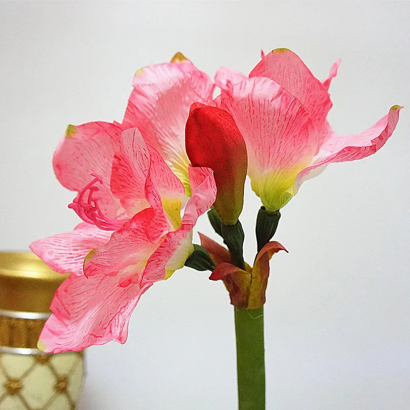 Искусственный амариллис цветок ветка fleurs искусственное украшение свадебного стола Искусственные цветы из шелка Гиппеаструм Флорес