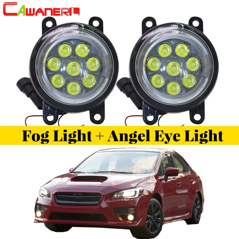 Cawanerl For 2015 2016 Subaru WRX Hatchback 2 Pieces Car LED Lamp Fog Light DRL Angel Eye