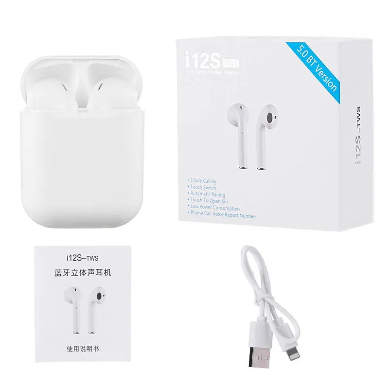 i12 TWS AirPods2  2019 новые i12S TWS Bluetooth 5,0 гарнитура с супер басами - отзывы