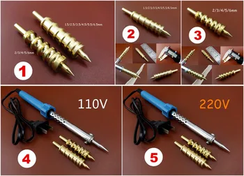 

5kinds Leather Craft Edge Edging Creasing Soldering Iron Brass Tip Decorate Tool Set - Knife Cutter Punch Chisel Edger Creaser