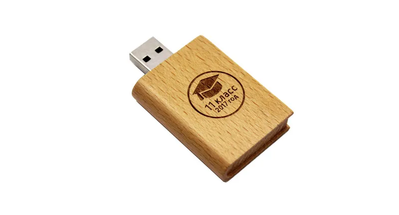 POWERONE деревянная книга USB флеш-накопитель Флешка 4 ГБ 8 ГБ 16 ГБ 32 ГБ 64 ГБ посуда карта памяти логотип клиента для выпускника