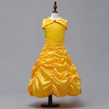 

Hot Sale Yellow Girls Ball Gown Primera Comunion Decoracion Satin Girl Dress Party