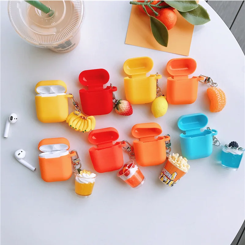 

Cute Candy Fruit Decorative Silicone Case for Apple Airpods Case Bluetooth Earphone Protective Cover Bag Case Box Decor