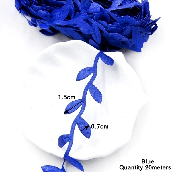 20 м/лот, шелковые искусственные листья, цветы для дома, вечерние, свадебные украшения, сделай сам, скрапбукинг, декоративный венок, искусственный цветок - Цвет: 1607-20m-blue