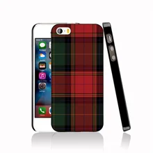 07287 RED BLUE TARTAN SCARF FASHION Cover cell phone Case for iPhone 4 4S 5 5S SE 5C 6 6S 7 Plus