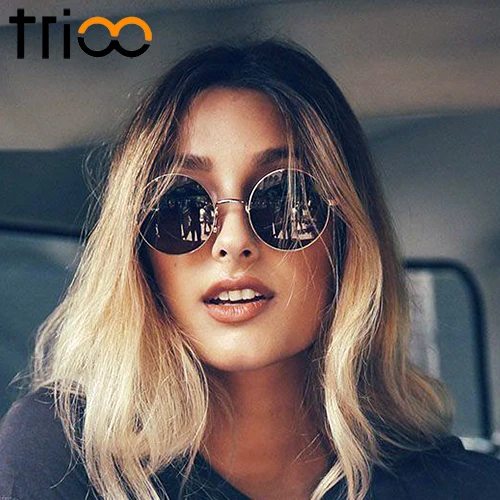 TRIOO 로즈 골드 여성 선글라스 편광 핑크 미러 태양 안경 좁은 얼굴 운전 음영 눈부심 방지 드라이버 Oculos