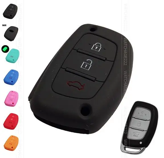 

FIT FOR HYUNDAI TUCSON IX35 i25 MISTRA ACCENT 3 BUTTON SILICONE KEY REMOTE HOLDER CASE COVER FOB ACCESSORIES