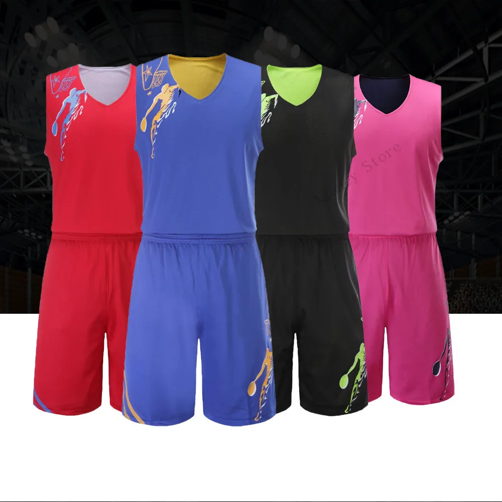 Adsmoney DIY Basketball Jersey Set Polyester Reversible Basketball
