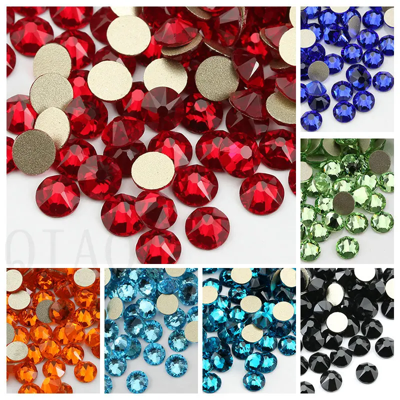 

6Colors SS16 (16 Cut Faces) Non Hotfix FlatBack Crystal Glass Glue On Rhinestone For Garments
